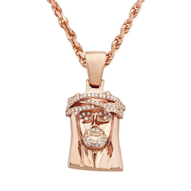 Rose 14k Rose Gold Diamond Jesus Piece 0.75ctw